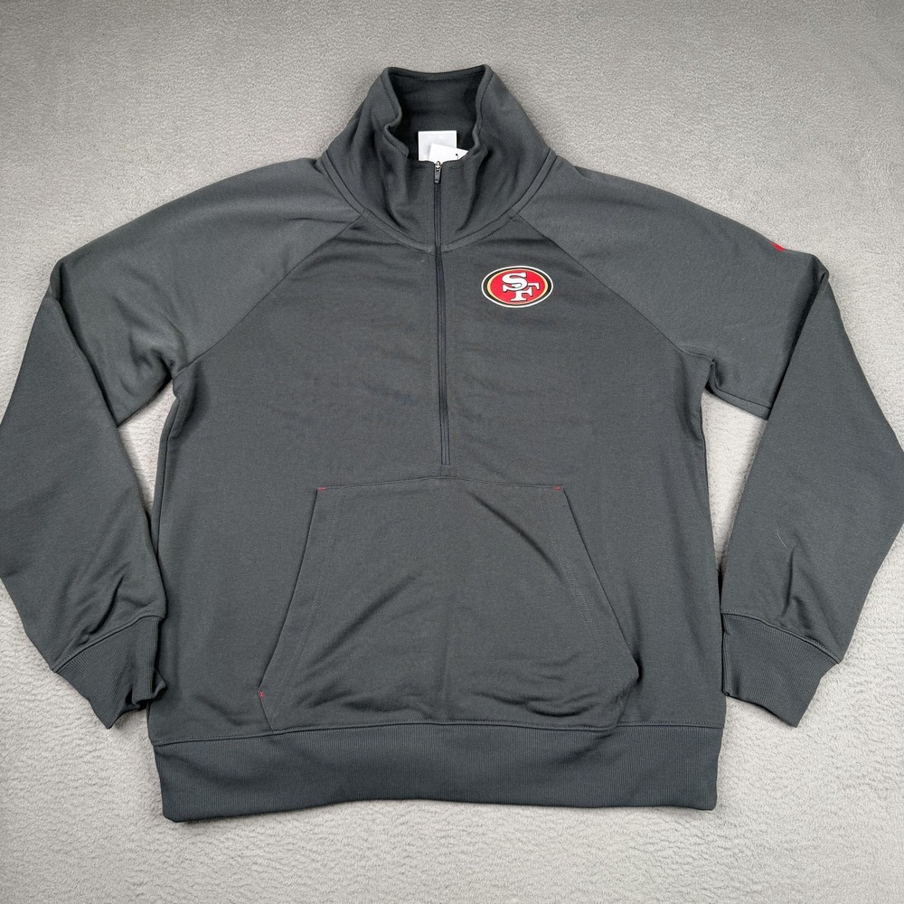 San Francisco 49ers Sweatshirt Womens Large Gray NFL Football Nike Dri Fit Zip